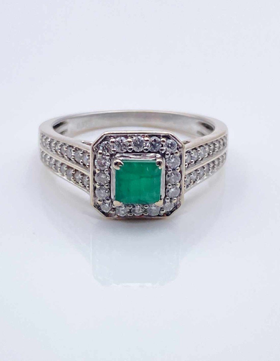Bague Diamants & Emeraude