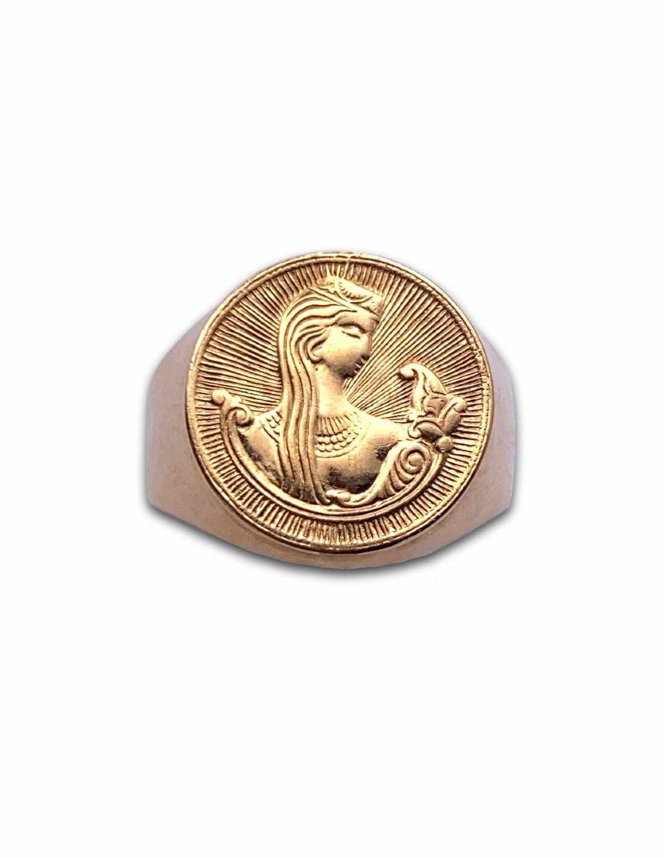 Slavic World Figure Ring In 14k Rose Gold