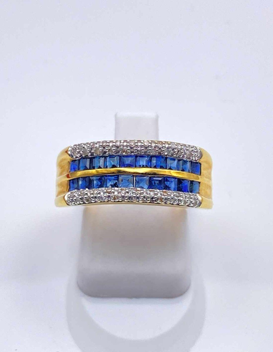 Yellow Gold, Sapphires & Diamonds Ring