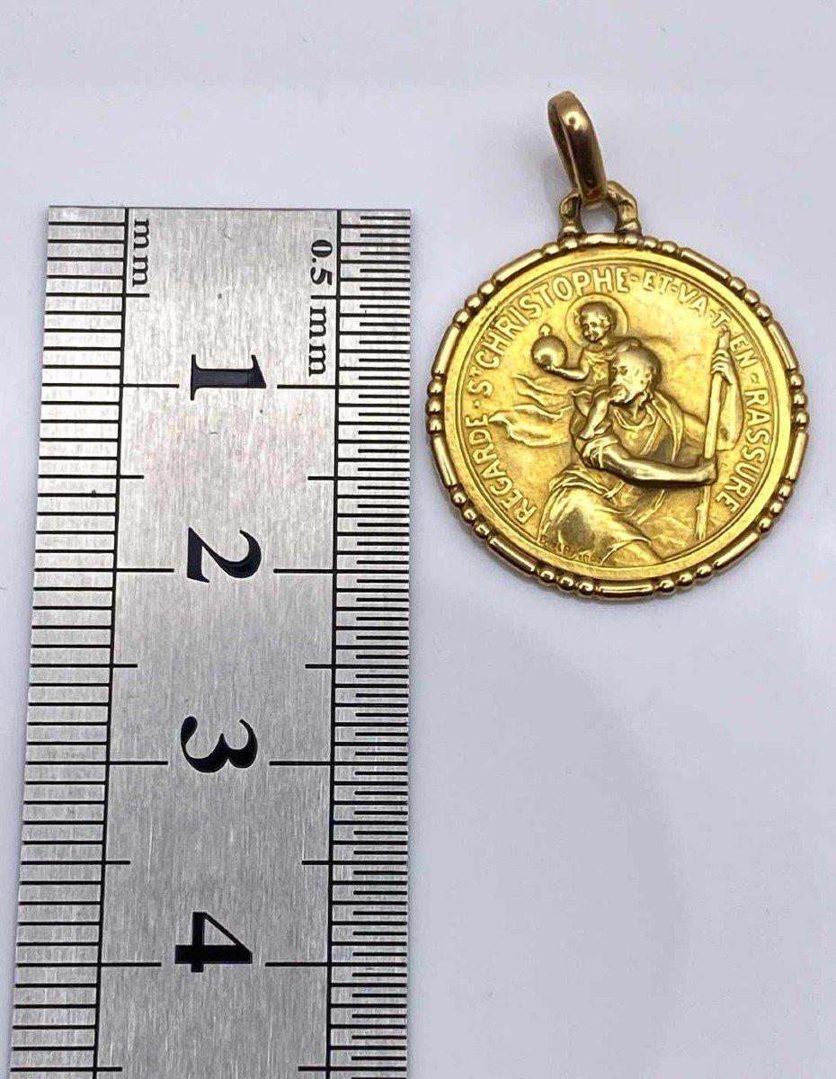 Médaille Vintage Or Jaune Saint Christophe-photo-1