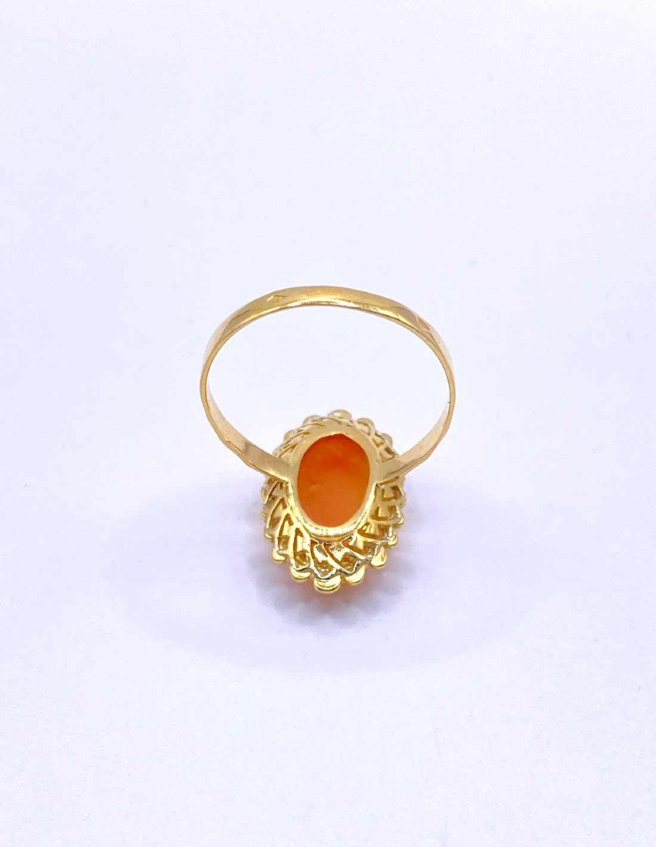 Vintage Yellow Gold & Cameo Ring-photo-3