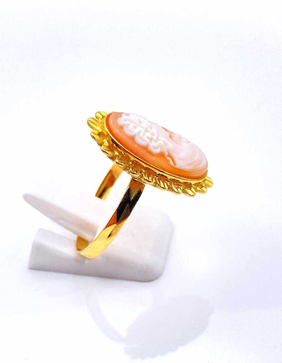 Vintage Yellow Gold & Cameo Ring-photo-4