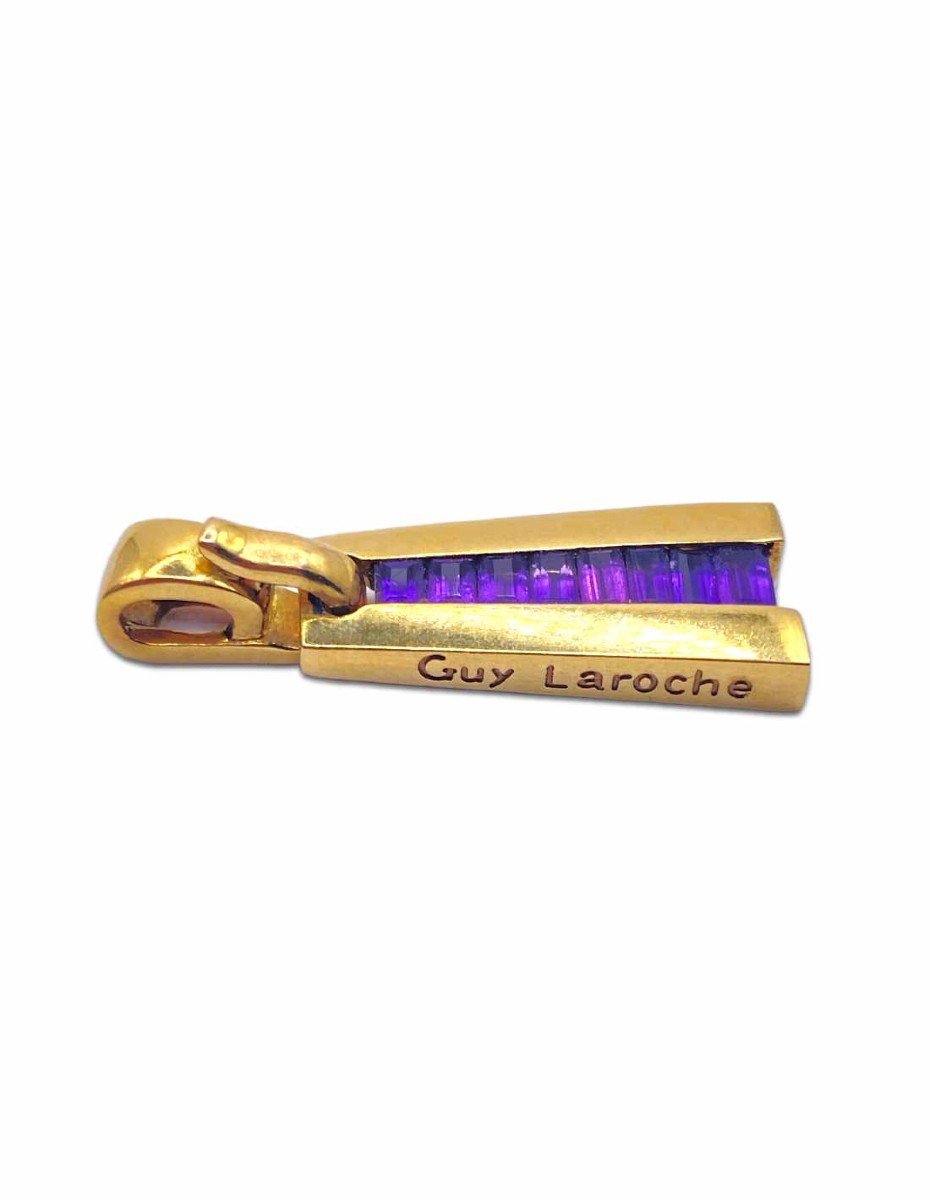Guy Laroche - Pendentif Or & Amethystes-photo-3