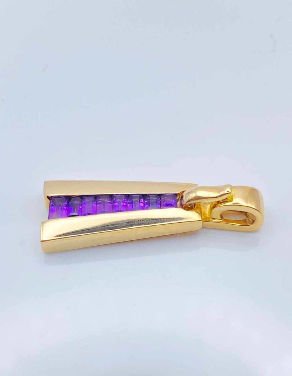 Guy Laroche - Pendentif Or & Amethystes-photo-4