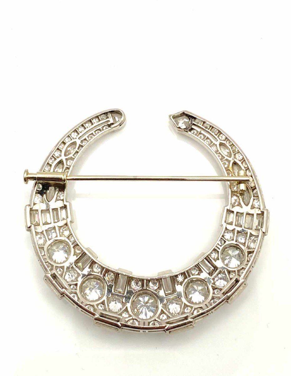 Platinum, White Gold & Diamond Brooch-photo-4