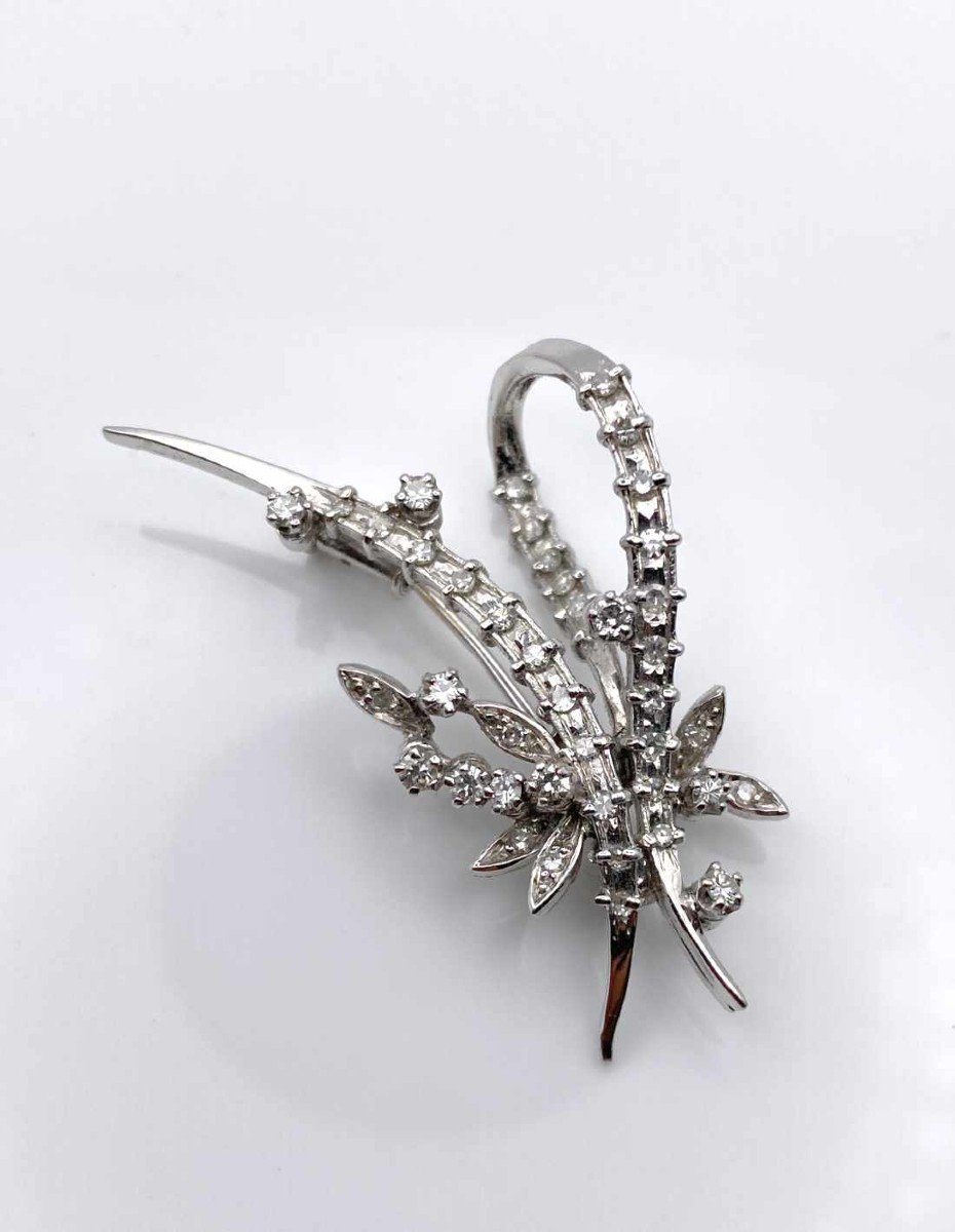 Broche Or Blanc & Diamants