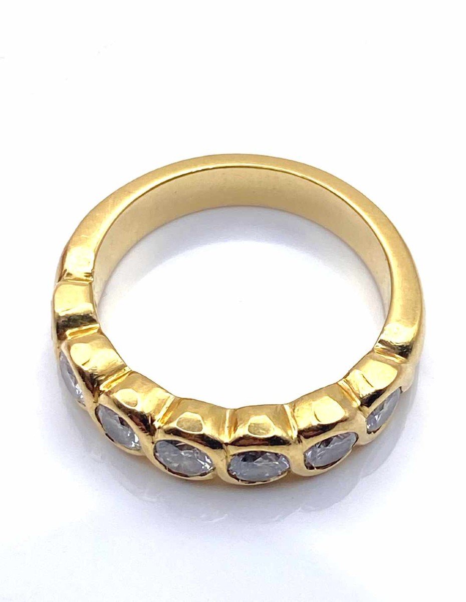 Bague Demi-alliance Or Jaune & Diamants-photo-2