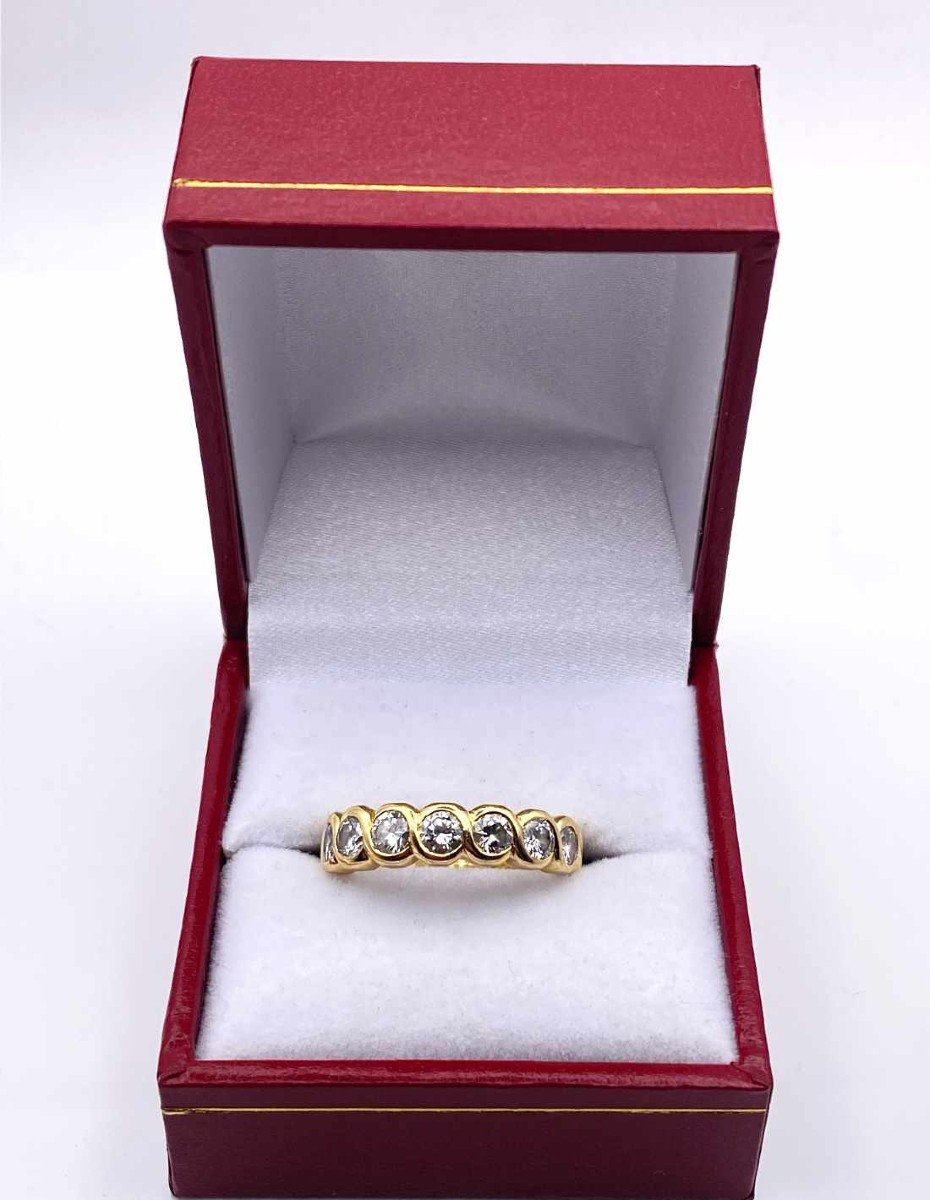 Bague Demi-alliance Or Jaune & Diamants-photo-1