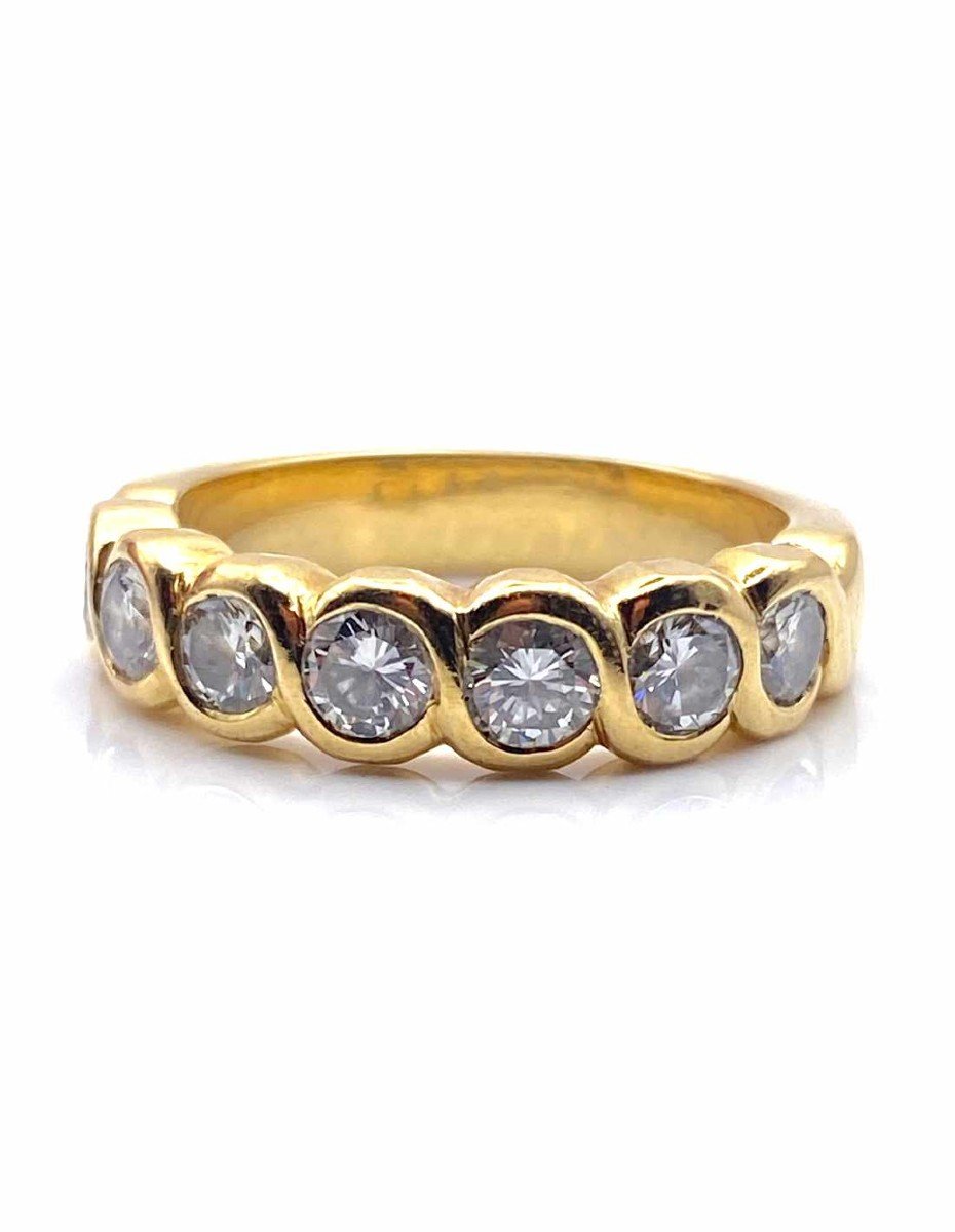Bague Demi-alliance Or Jaune & Diamants