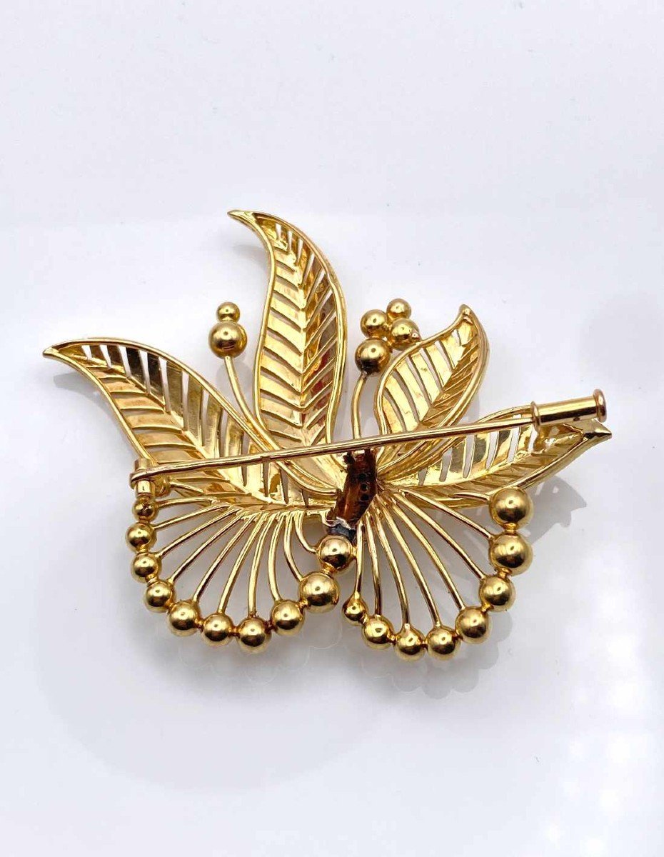 Broche Vintage Or Jaune & Diamants-photo-1