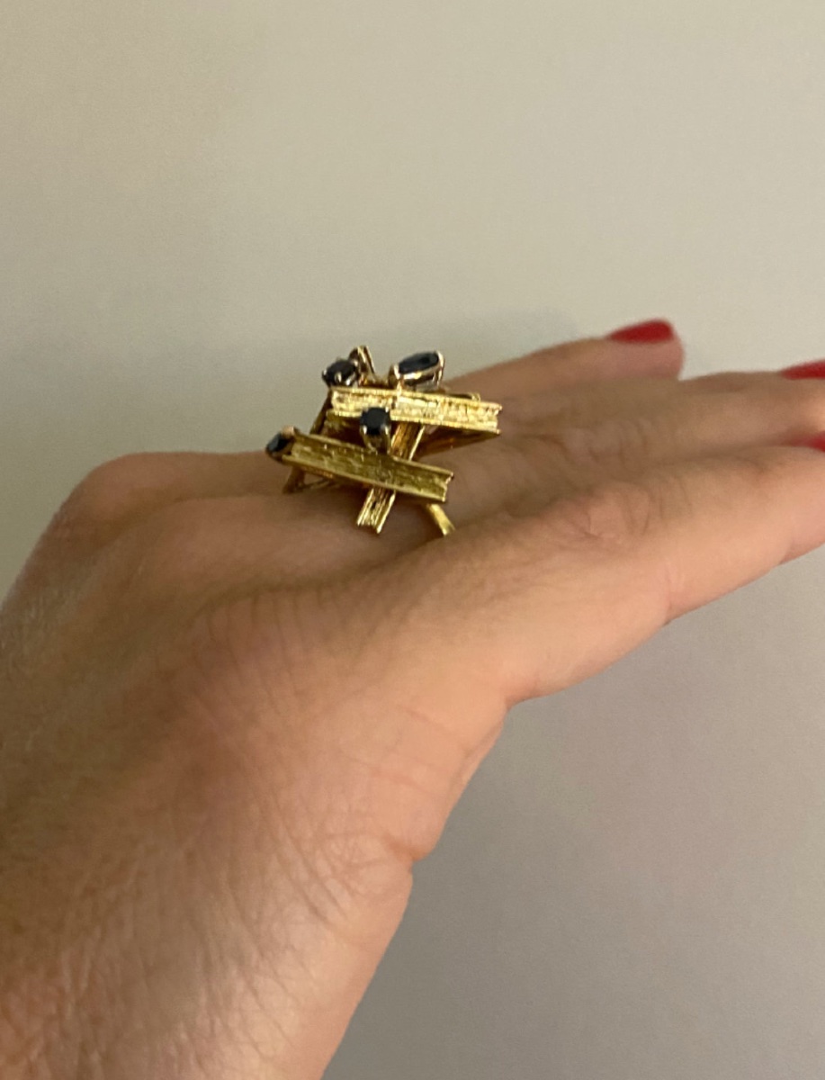 Vintage Yellow Gold & Sapphire Ring-photo-1