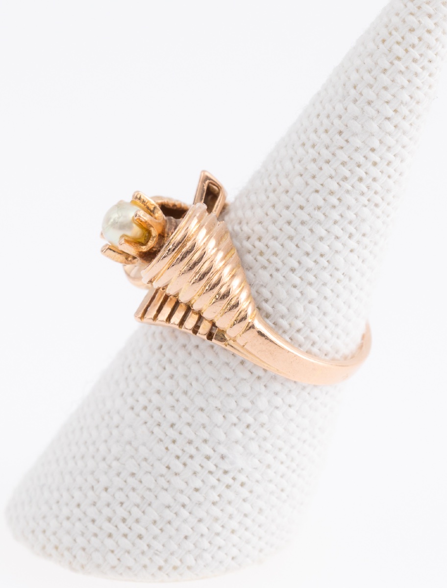 Vintage Squirrel Ring Rose Gold & Pearl-photo-4
