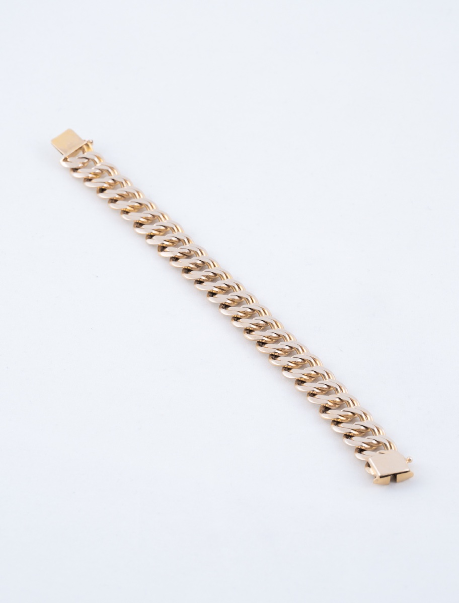 Gold Curb Link Pair Bracelet-photo-3