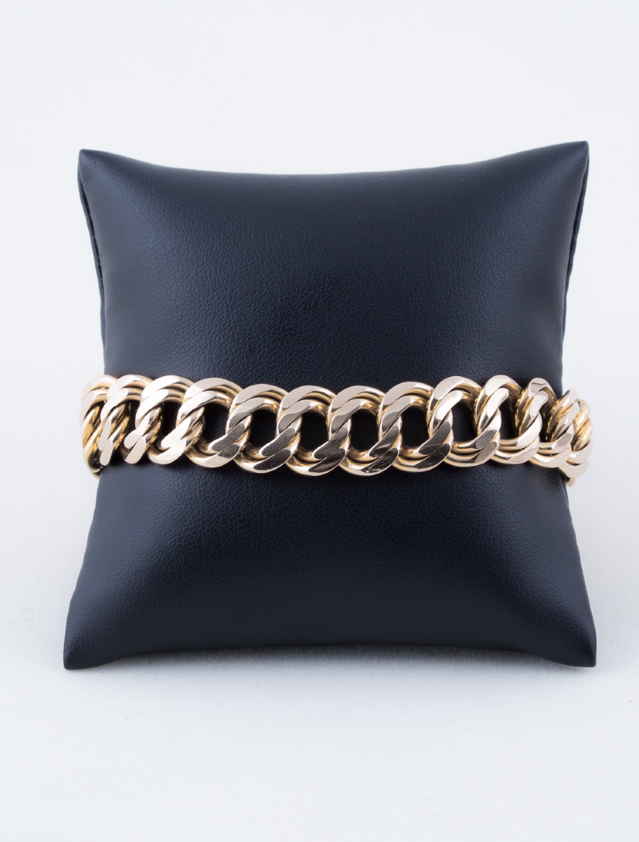 Gold Curb Link Pair Bracelet-photo-1
