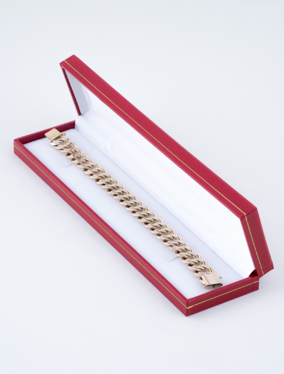 Gold Curb Link Pair Bracelet-photo-2