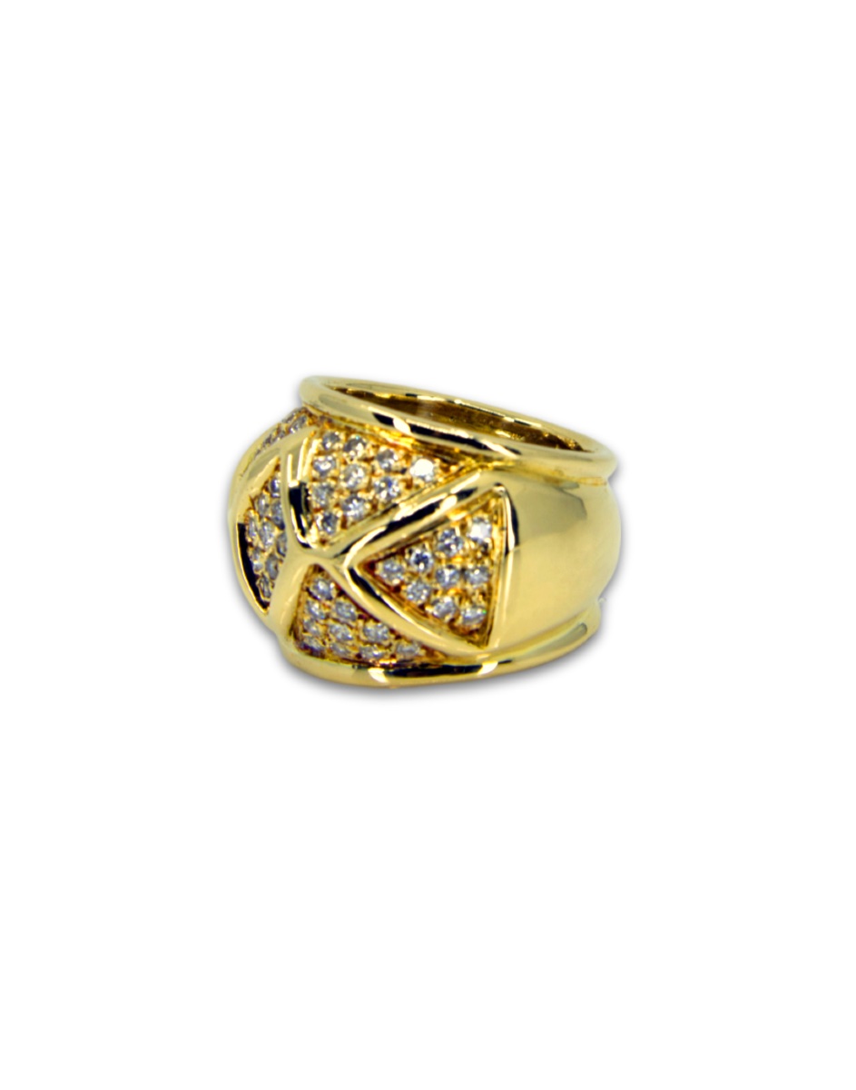 Bague Or Jaune Pavée Diamants-photo-2