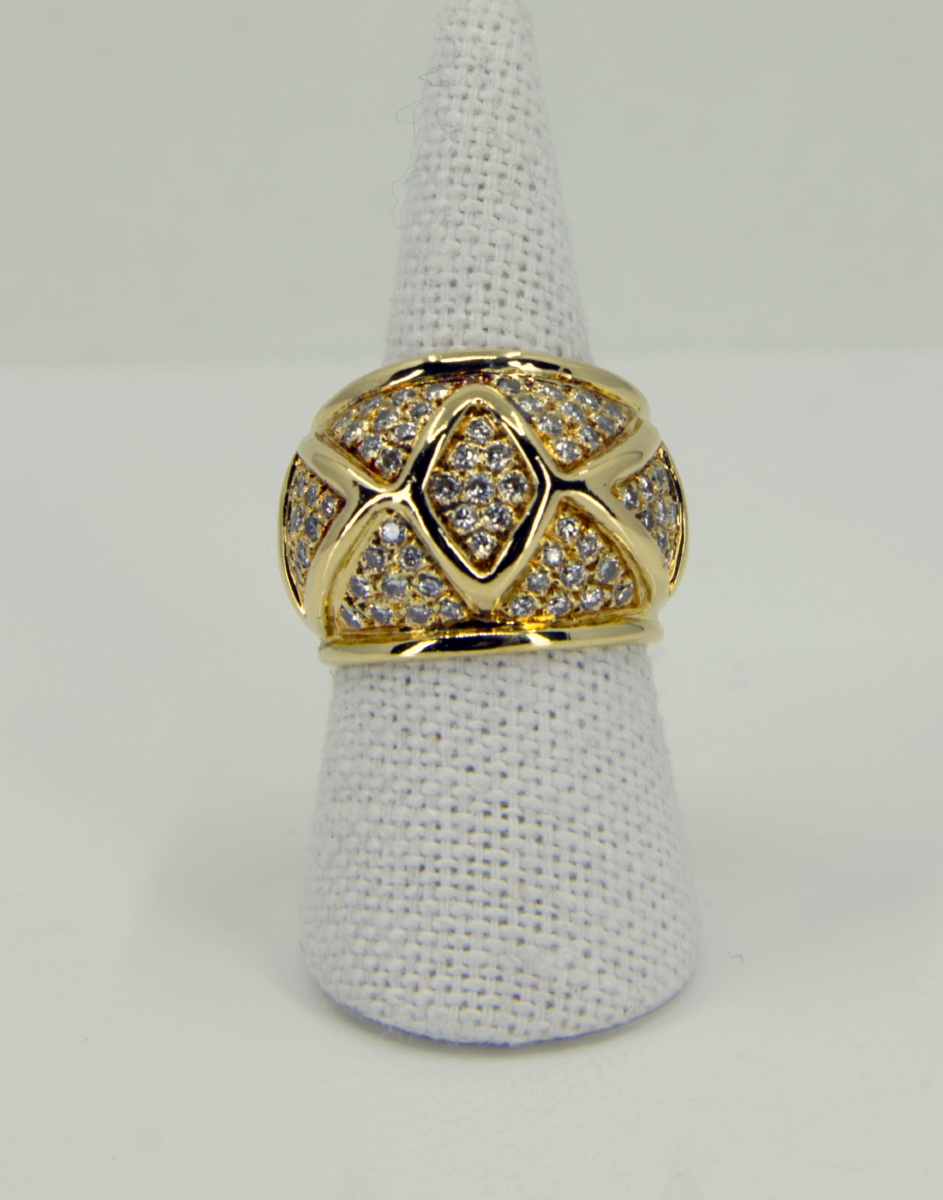 Bague Or Jaune Pavée Diamants-photo-1