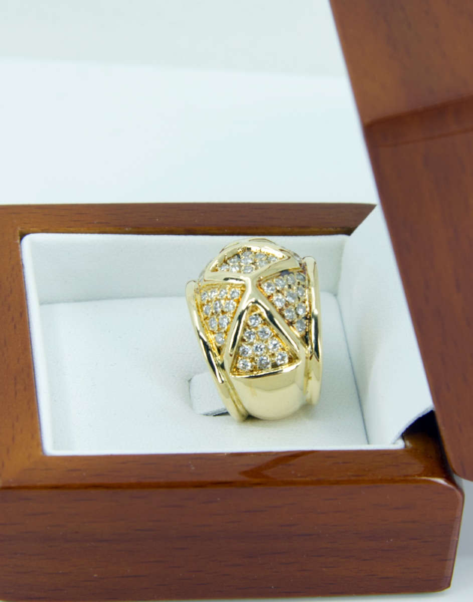 Bague Or Jaune Pavée Diamants-photo-3