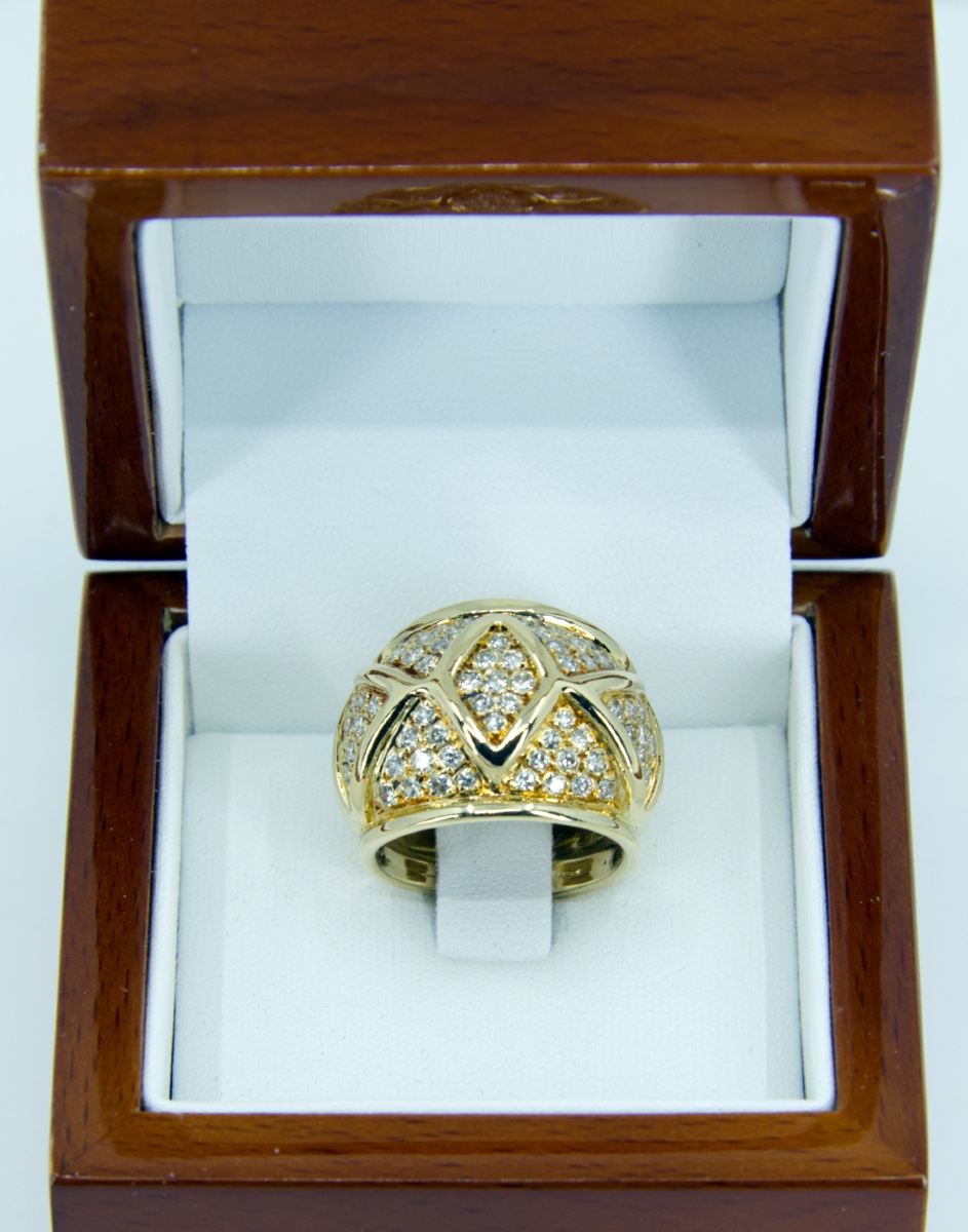 Bague Or Jaune Pavée Diamants-photo-4