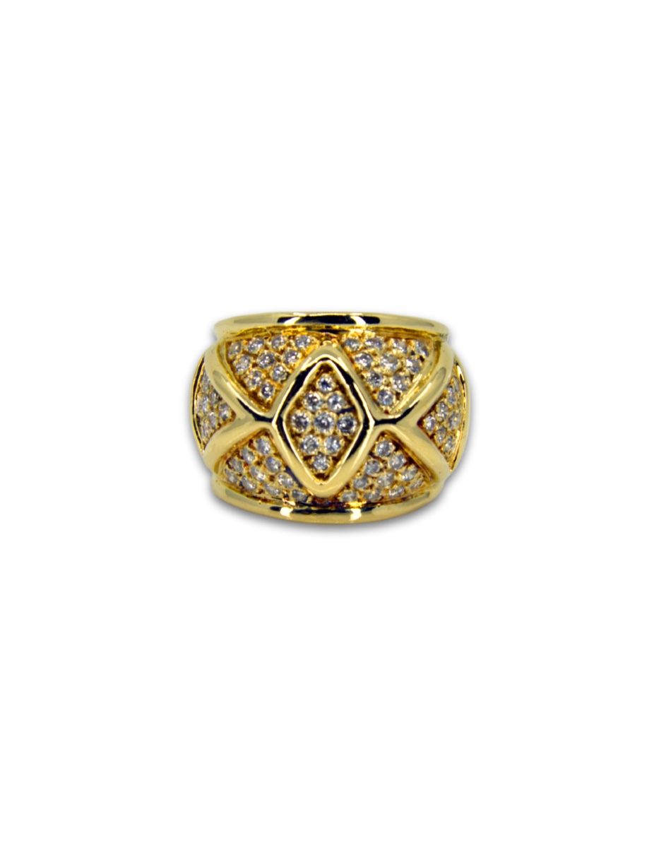 Bague Or Jaune Pavée Diamants