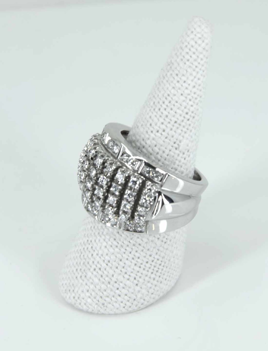 White Gold & Diamond Band Ring-photo-3