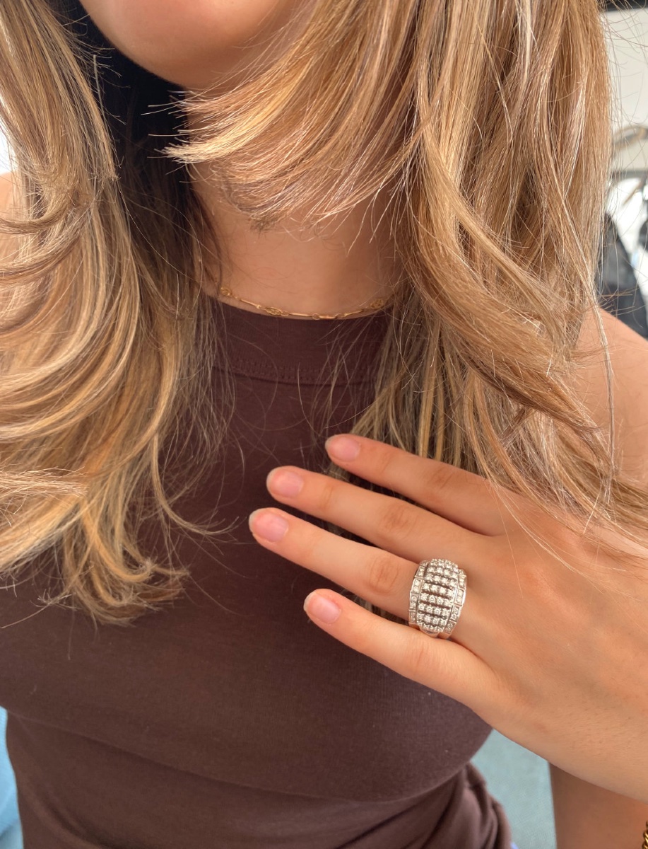 White Gold & Diamond Band Ring-photo-1