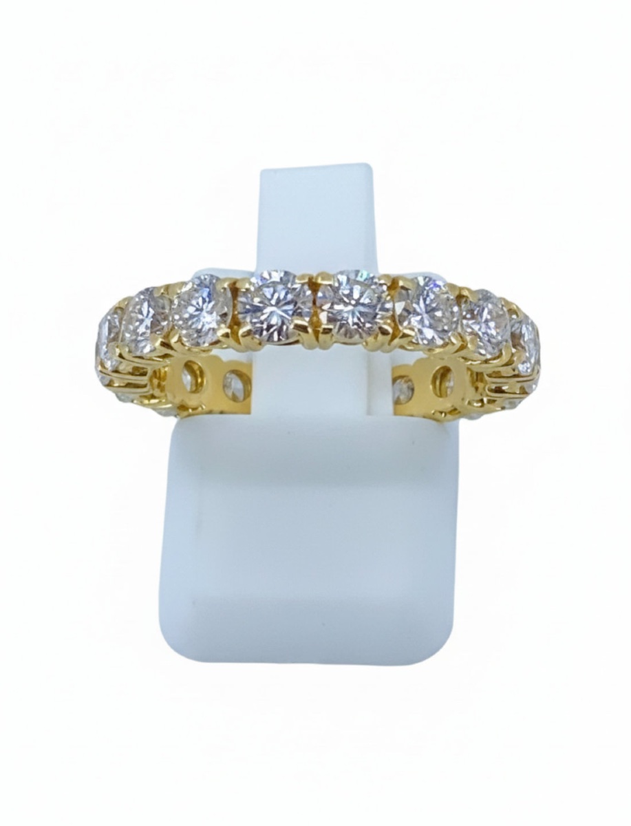 American Yellow Gold & Diamond Wedding Band-photo-2