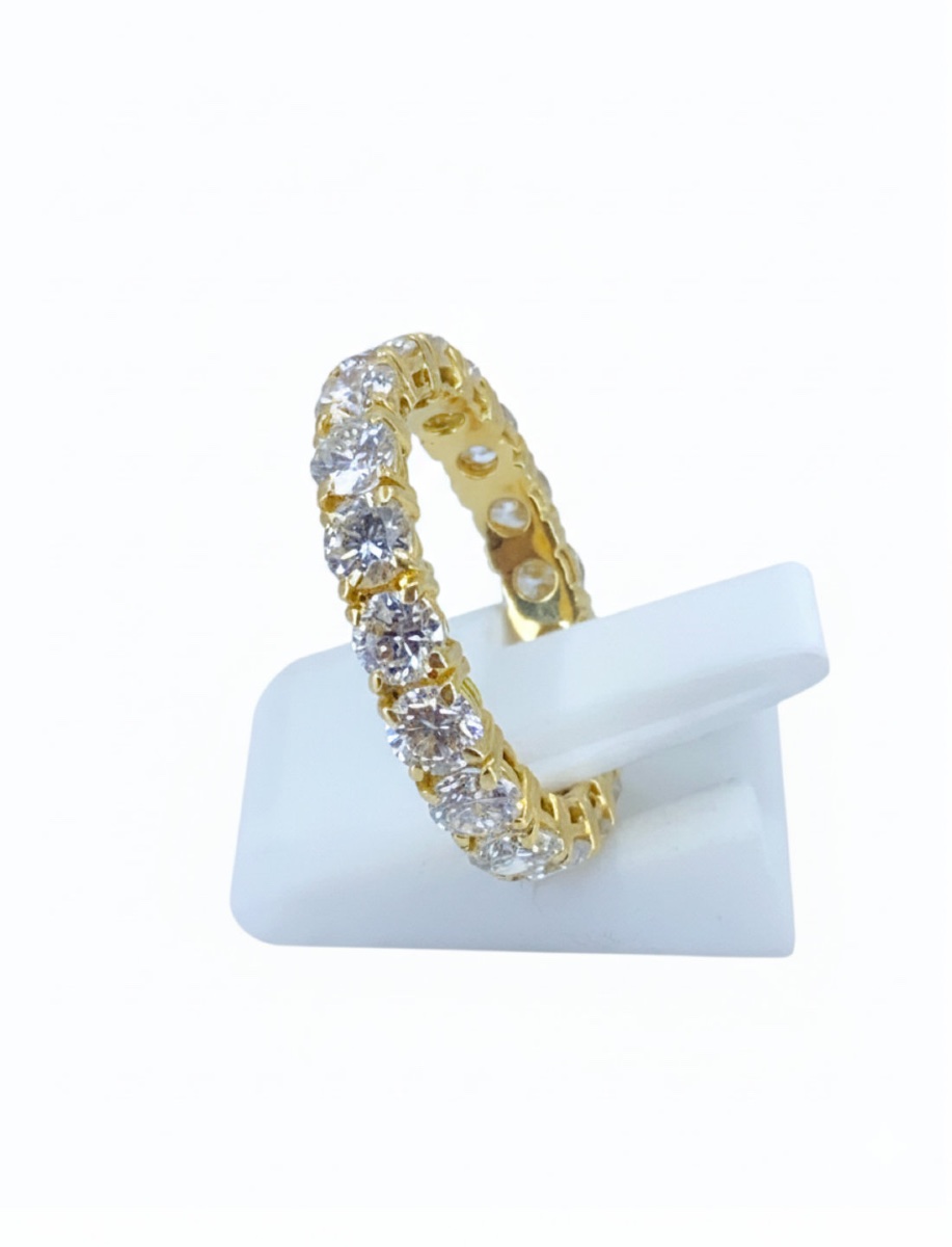 American Yellow Gold & Diamond Wedding Band-photo-3