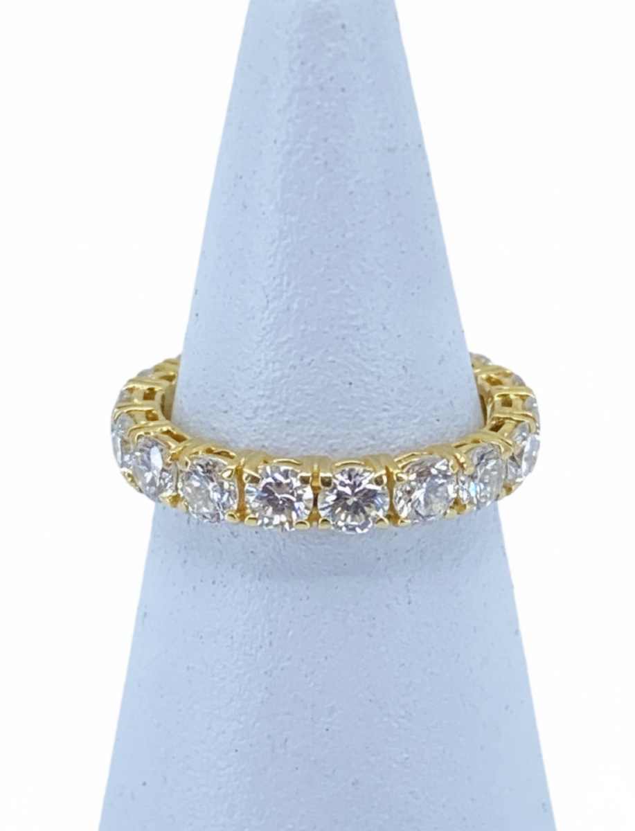 American Yellow Gold & Diamond Wedding Band-photo-4