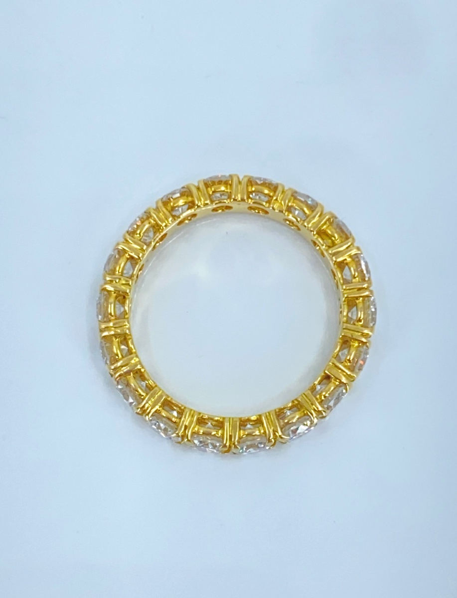 American Yellow Gold & Diamond Wedding Band-photo-1