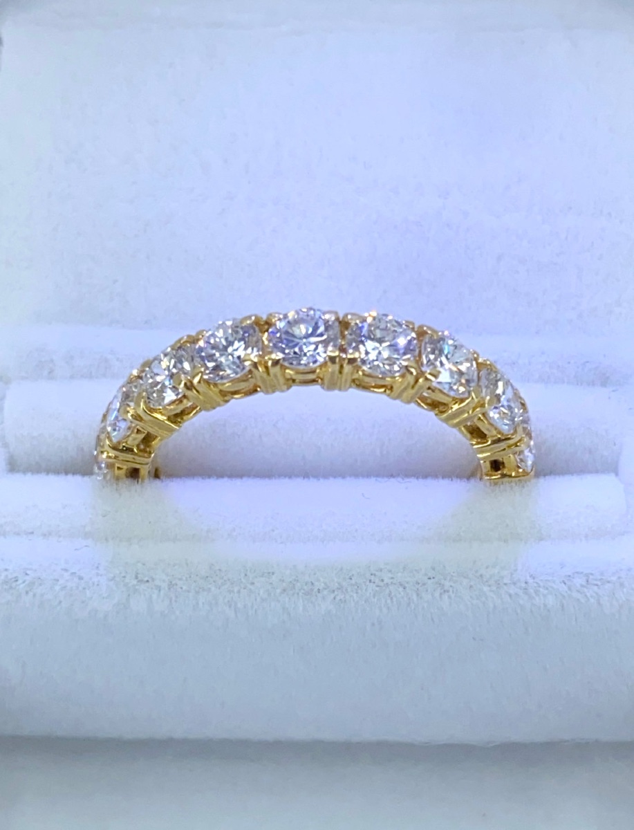 American Yellow Gold & Diamond Wedding Band-photo-3