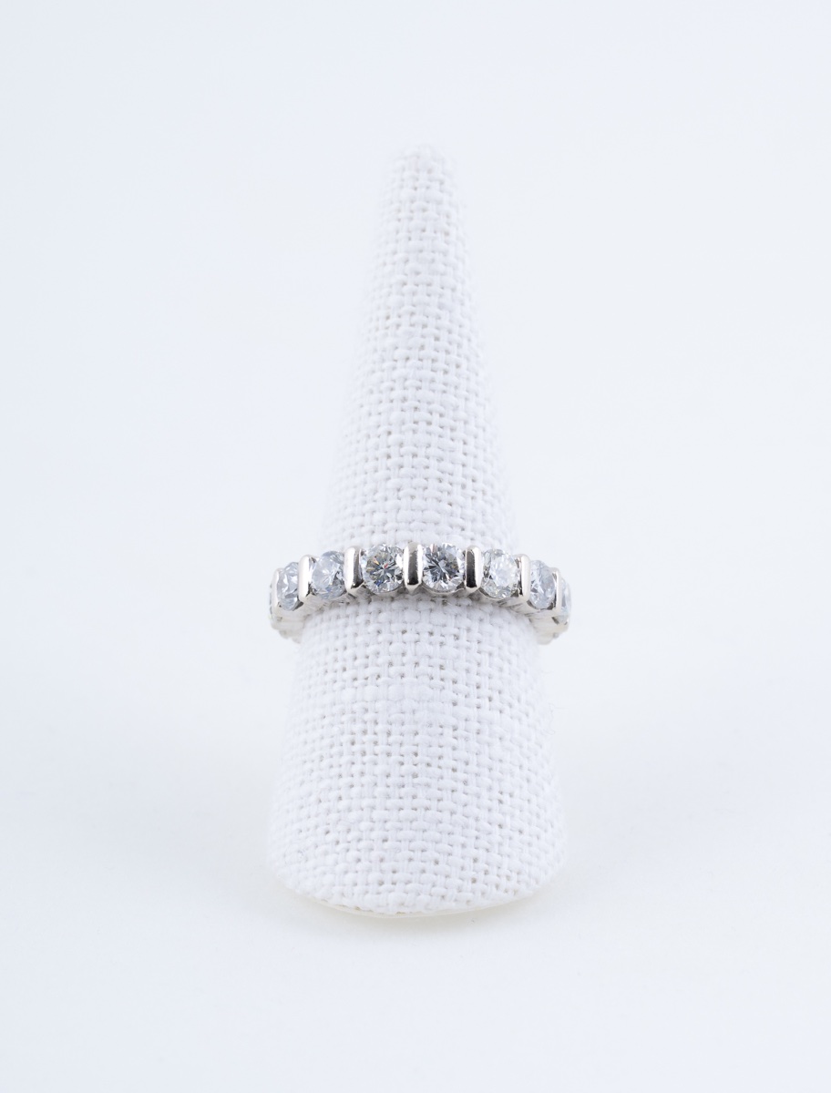 American Diamond & White Gold Wedding Band-photo-2