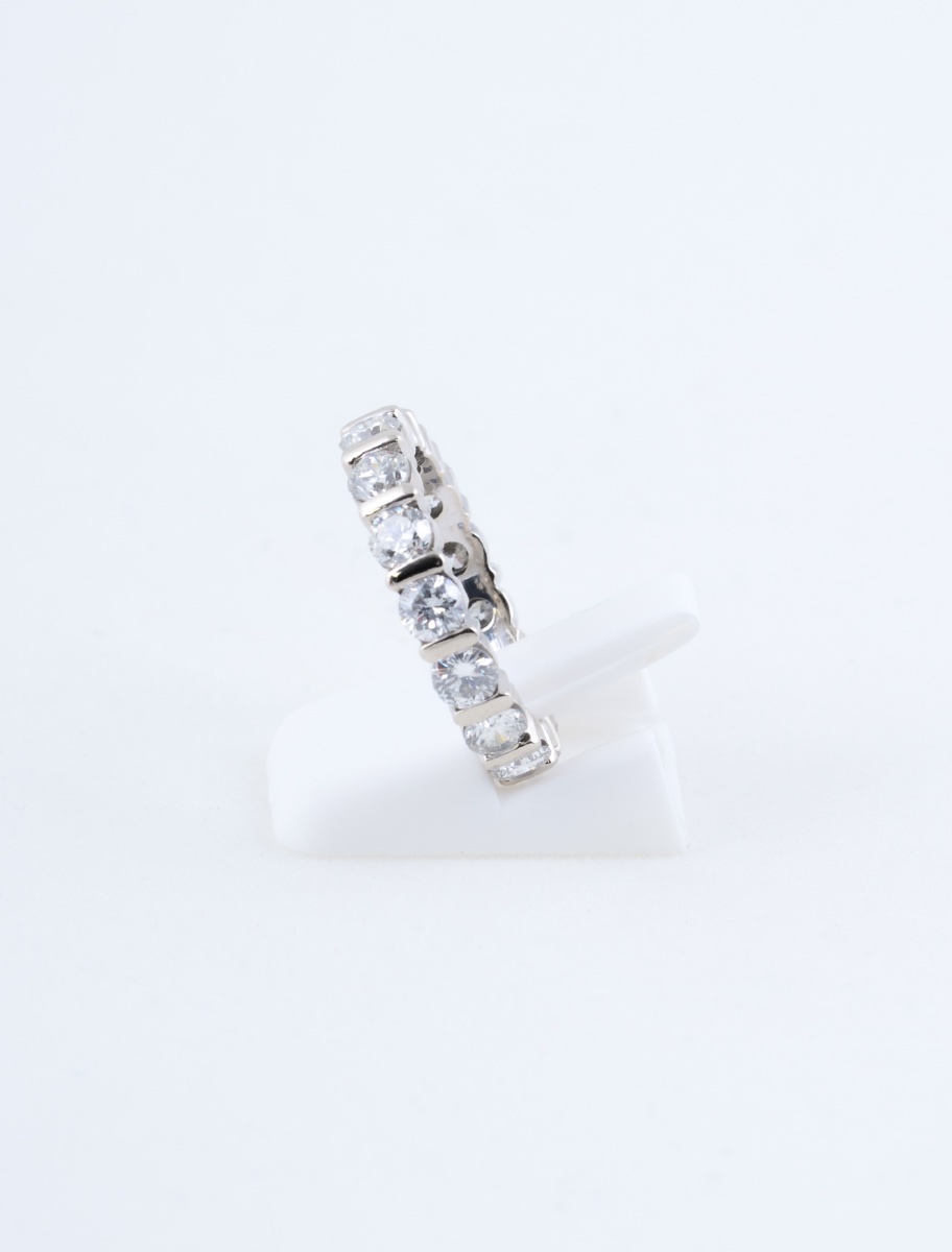 American Diamond & White Gold Wedding Band-photo-3