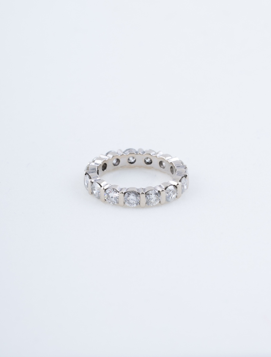 American Diamond & White Gold Wedding Band