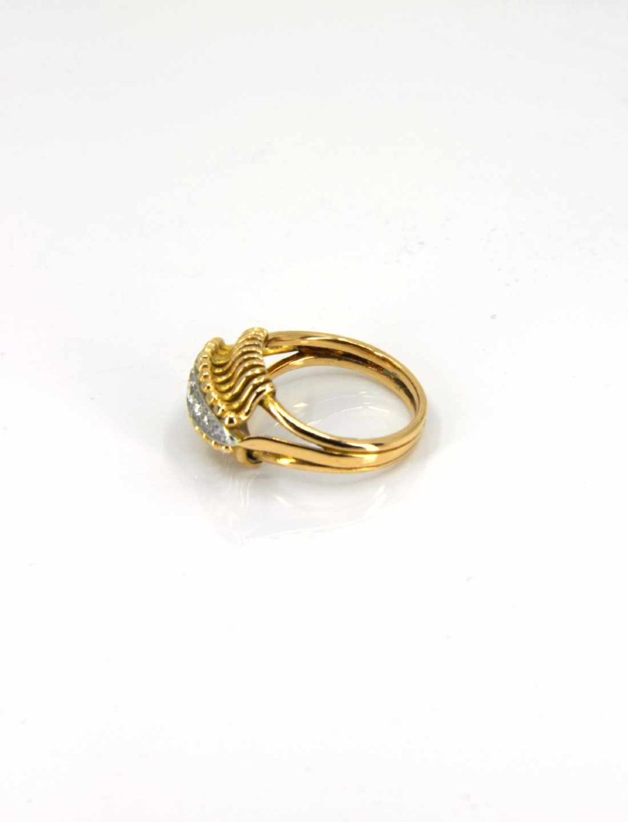 Yellow Gold Wire Ring & Diamond Garter-photo-2
