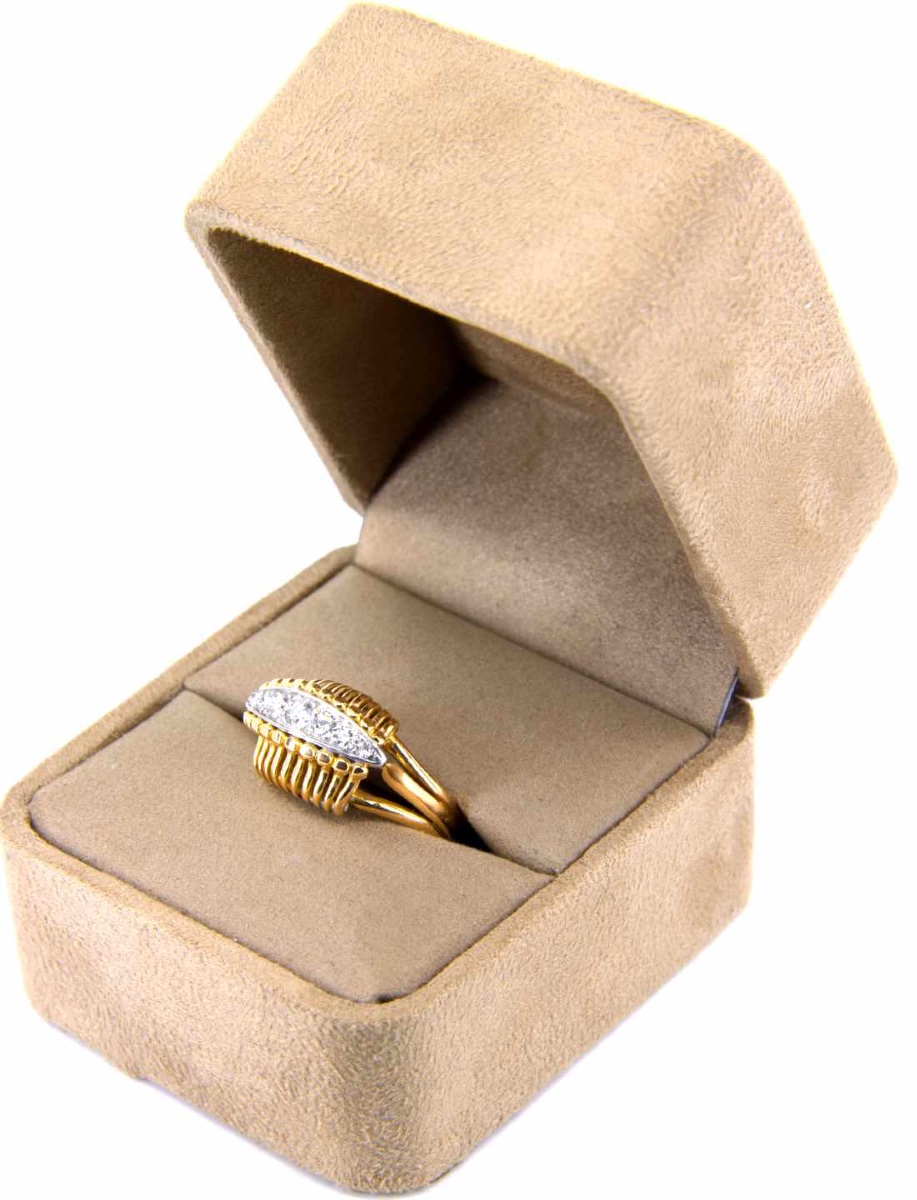 Yellow Gold Wire Ring & Diamond Garter-photo-5