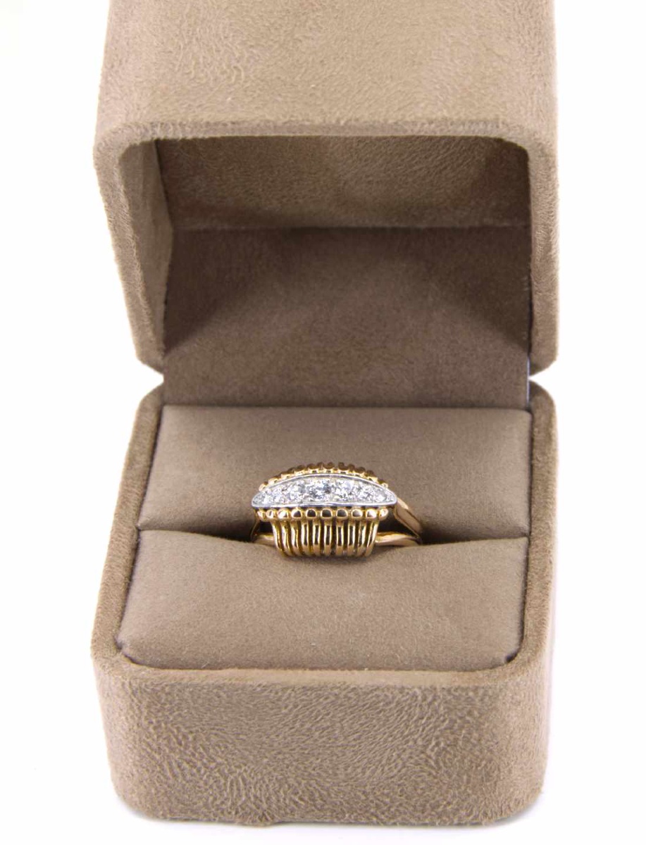 Yellow Gold Wire Ring & Diamond Garter-photo-6
