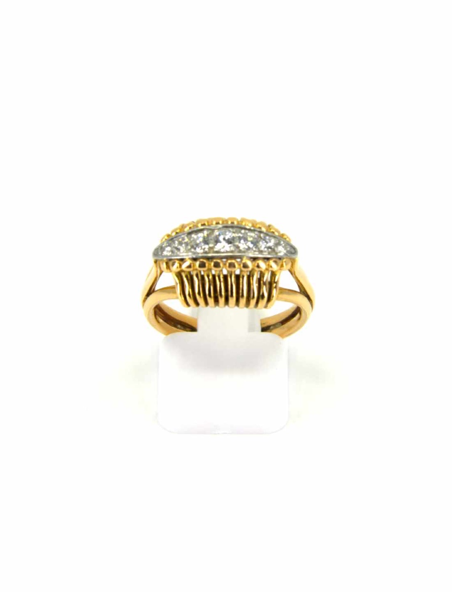 Yellow Gold Wire Ring & Diamond Garter