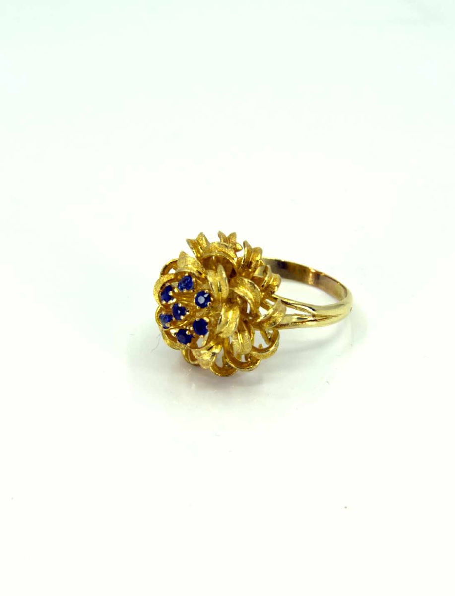 Bague Chou Or jaune & Saphirs-photo-3