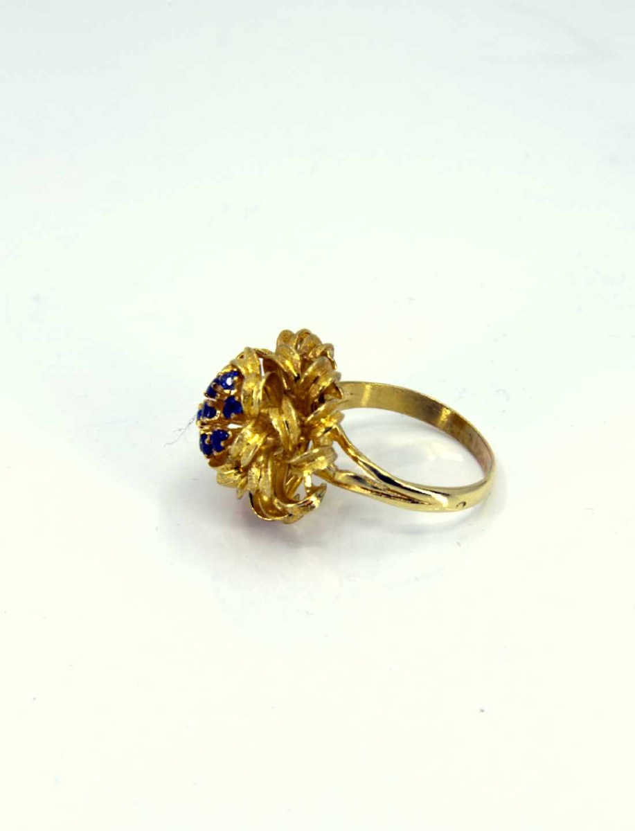 Bague Chou Or jaune & Saphirs-photo-4