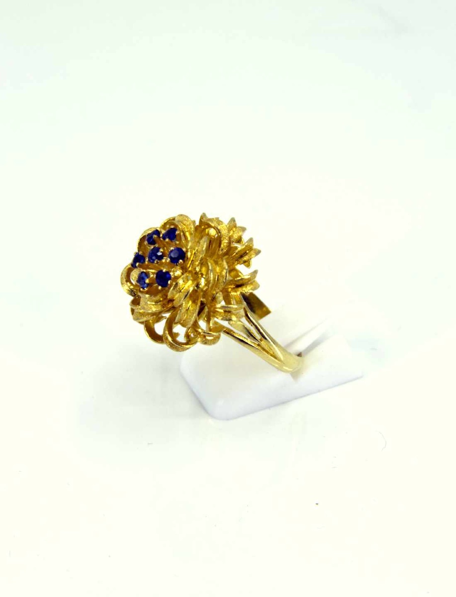Bague Chou Or jaune & Saphirs-photo-1