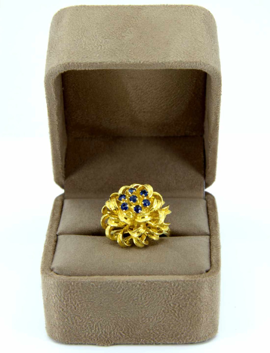 Bague Chou Or jaune & Saphirs-photo-2