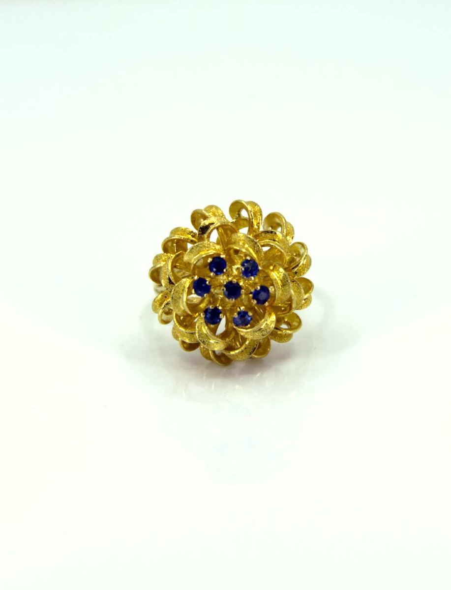 Bague Chou Or jaune & Saphirs