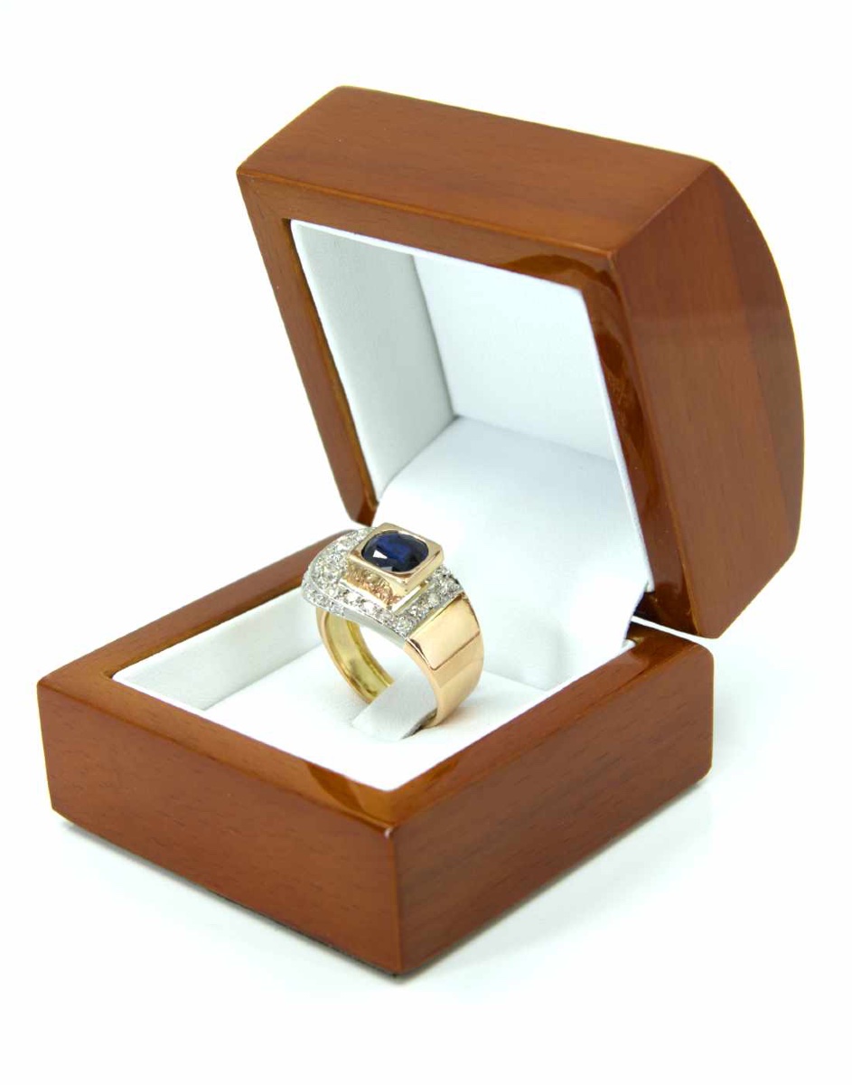 Tank Belt Ring Gold, Sapphire & Diamonds-photo-4