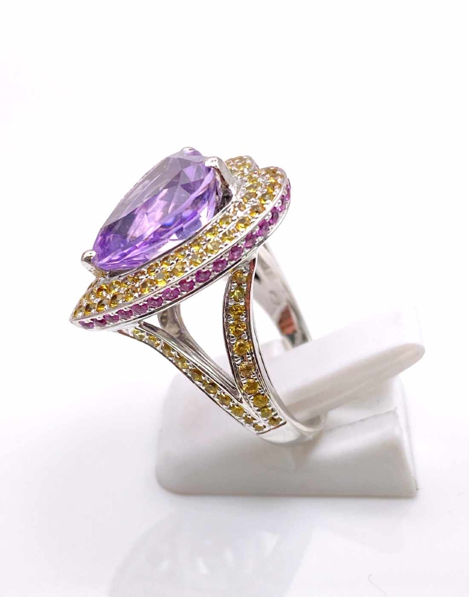 Mauboussin "subtile Raison" Amethyst & Sapphire Ring-photo-2