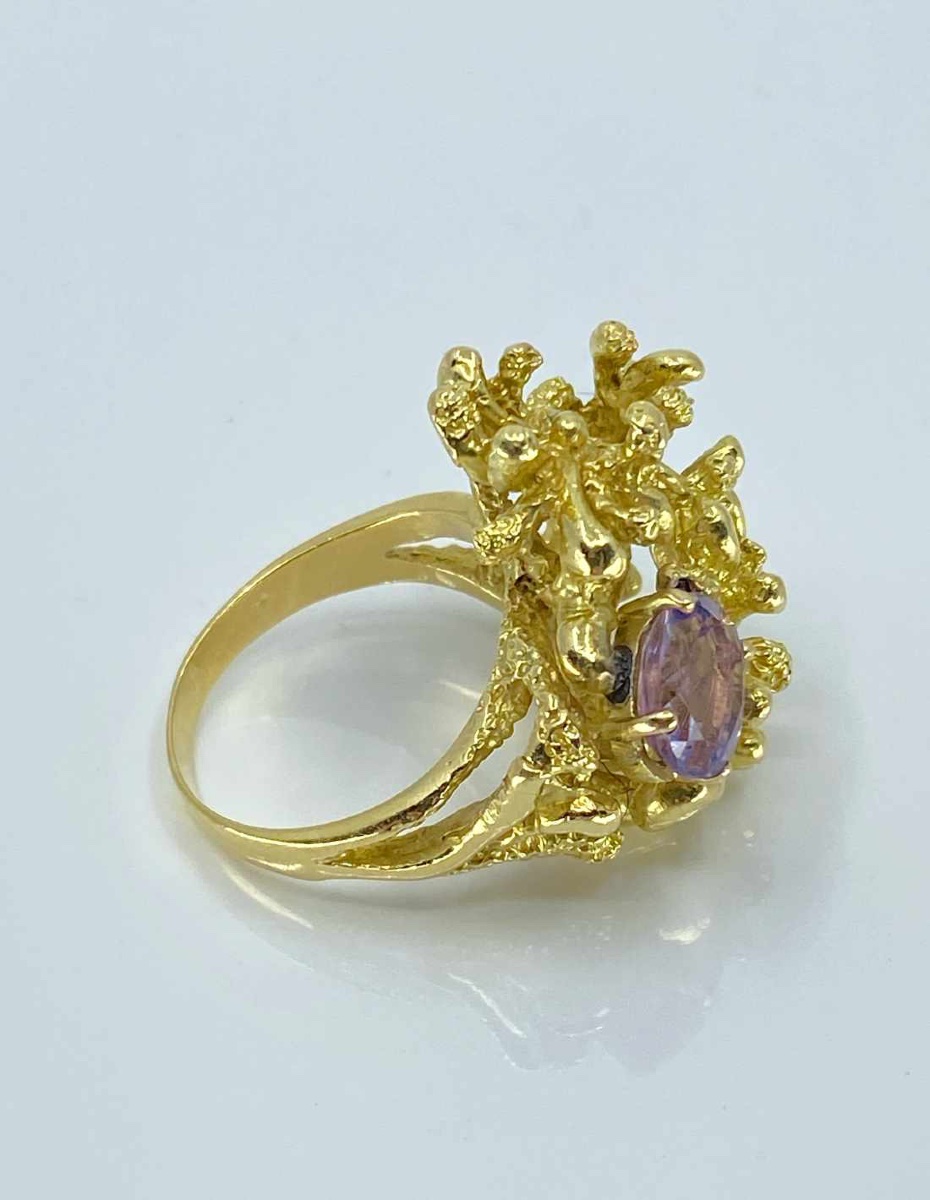 Bague de Créateur Or Jaune & Amethyste-photo-4