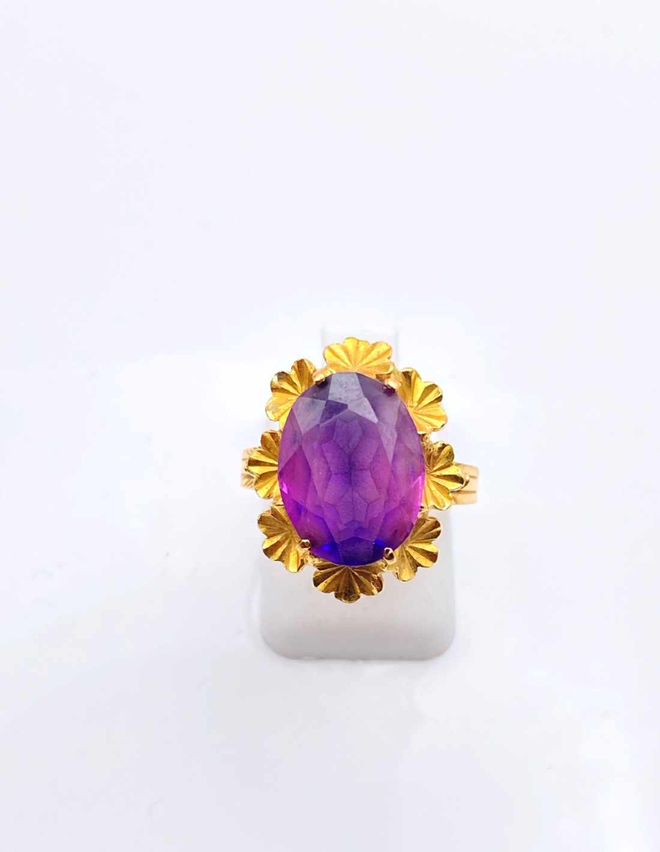 Bague Vintage Or Jaune & Améthyste