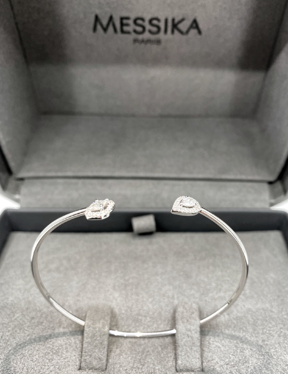 Messika My Twin Toi & Moi White Gold & Diamond Bangle-photo-3