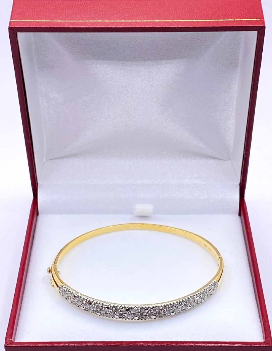 Bracelet demi-Jonc Ouvrant Or 18K & Diamants-photo-1