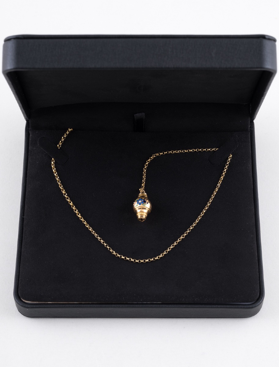 Sautoir 270cm Maille Jaseron Or Jaune & Fermoir Emaillé-photo-3